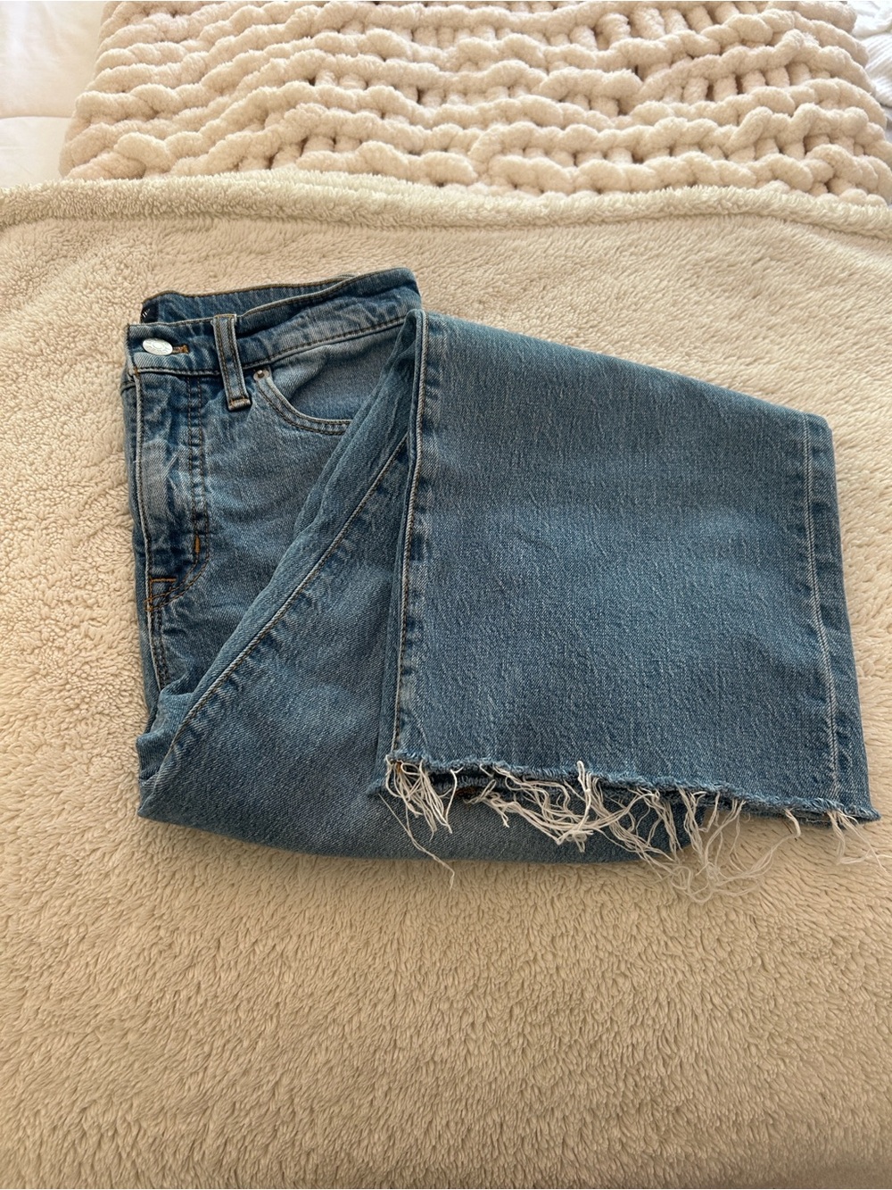 J. Crew Light Blue Wide-Leg Crop Jeans